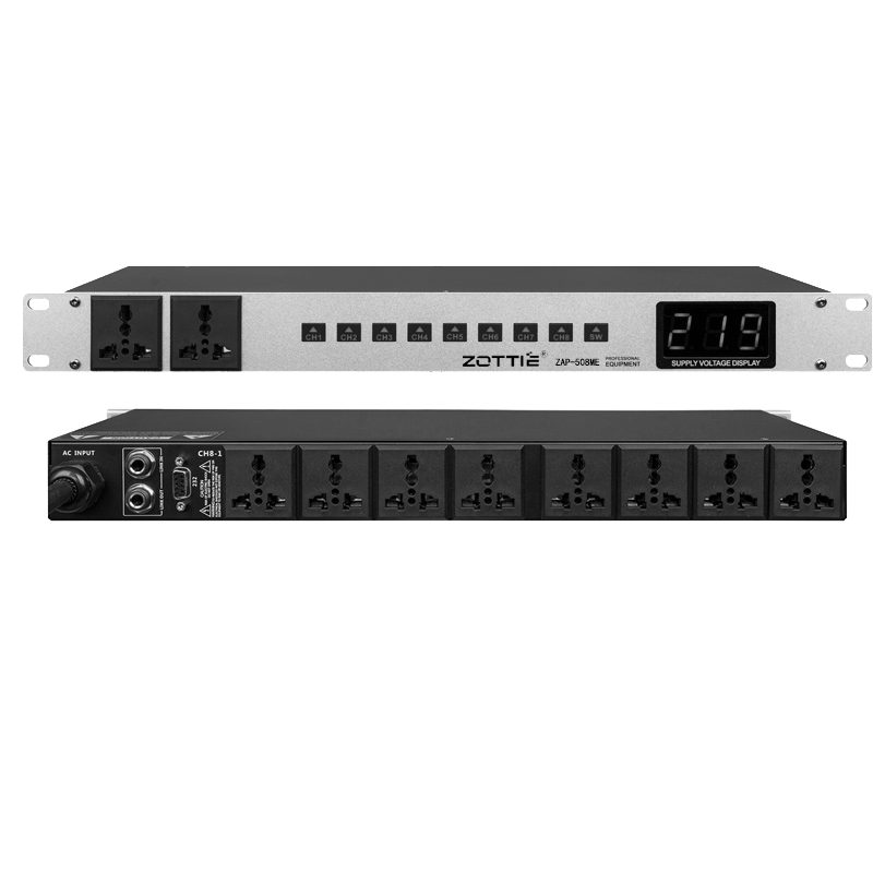 ZAP-508ME  10路帶顯示屏帶中控帶級聯(lián)帶濾波電源時序器