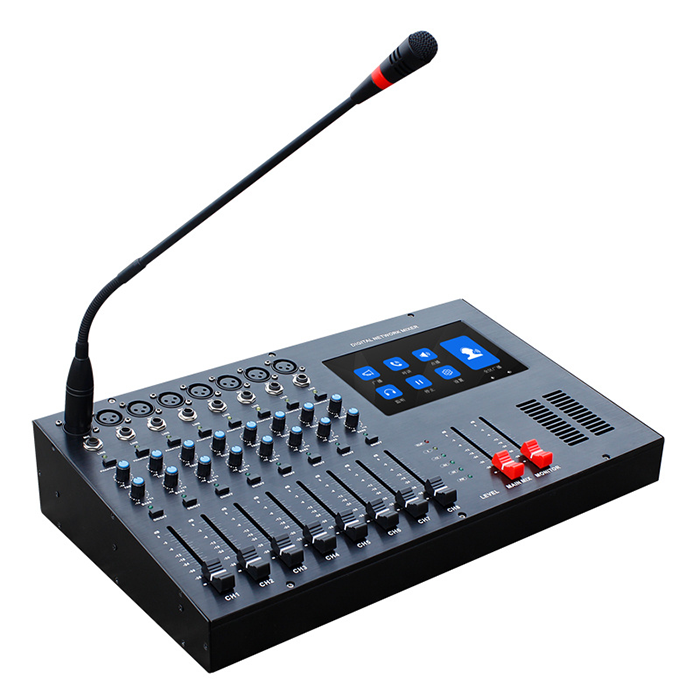 ZGR8808  8路7寸觸摸屏云廣播調(diào)音臺