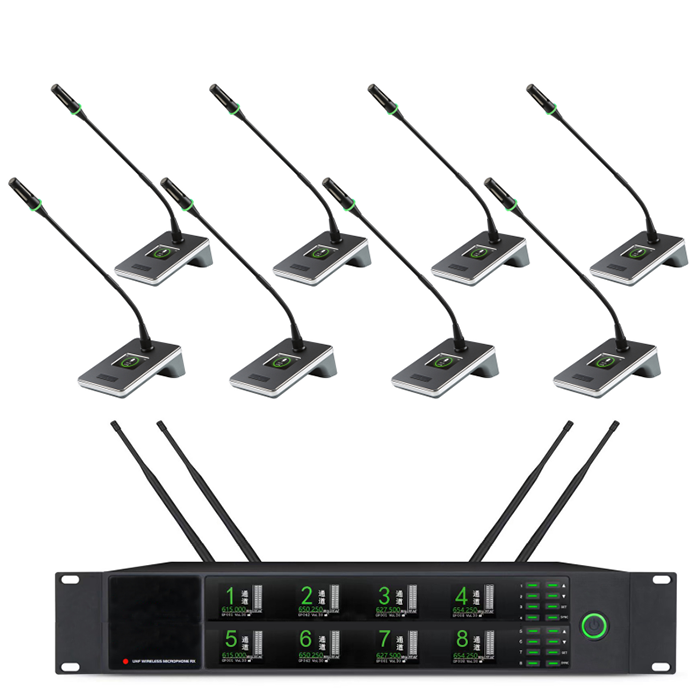 BK-9738  U段一拖八無線會議（鵝頸）