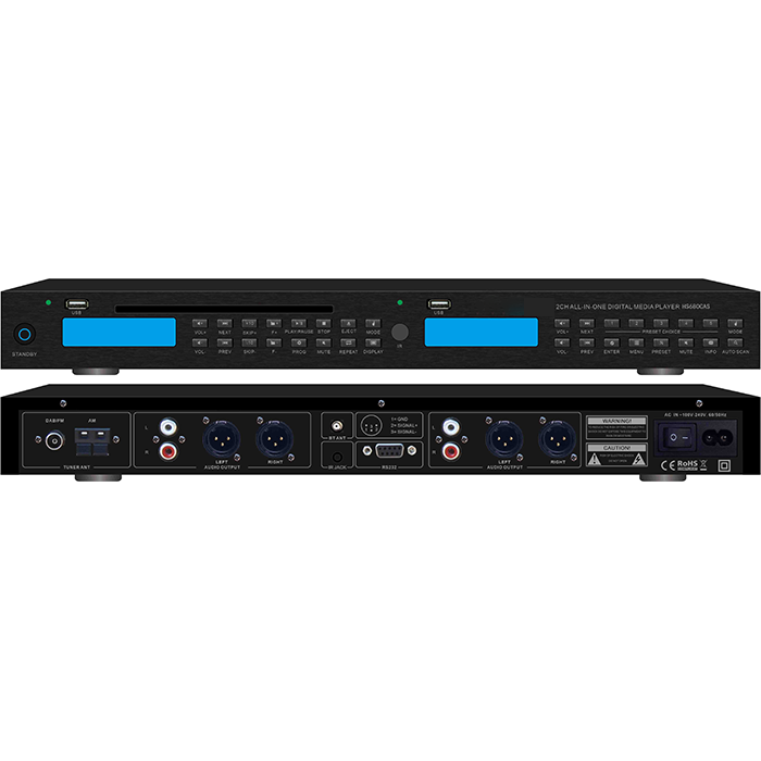 ZGR7306  CD、USBMP3、AM/FM收音、藍(lán)牙四合一雙通道播放器、帶RS232接口