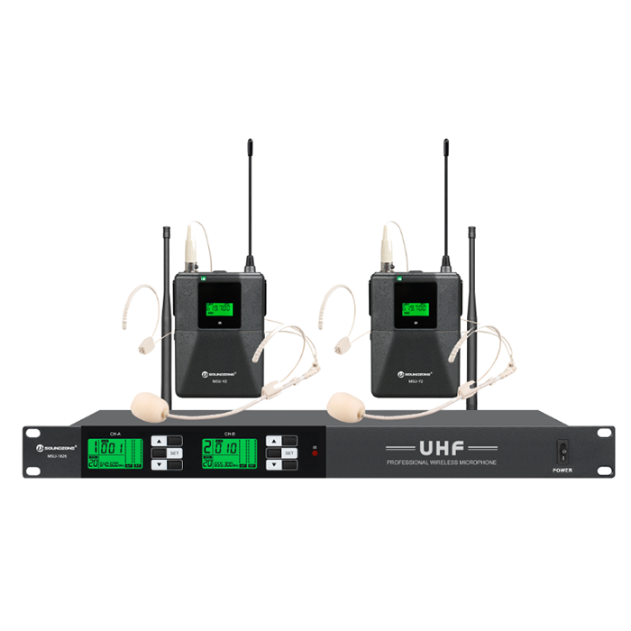 MSU-1826  無線一拖二頭戴話筒