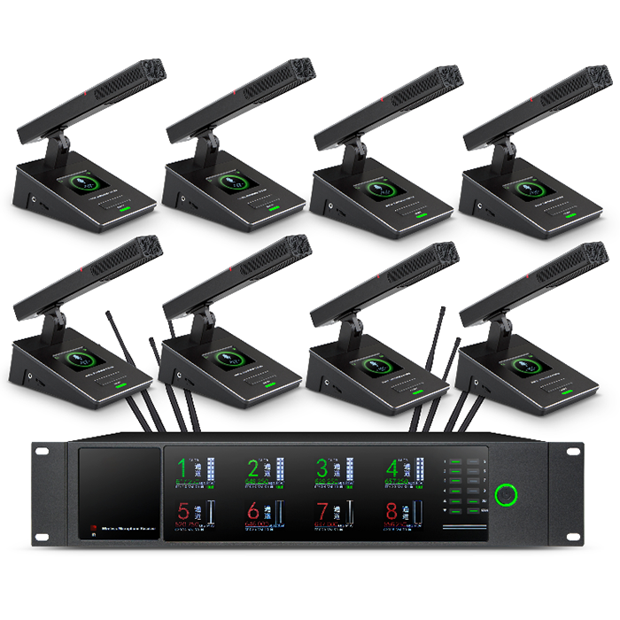 XLM-9738  遠(yuǎn)距離無線真分集一拖八方管會(huì)議麥克風(fēng)